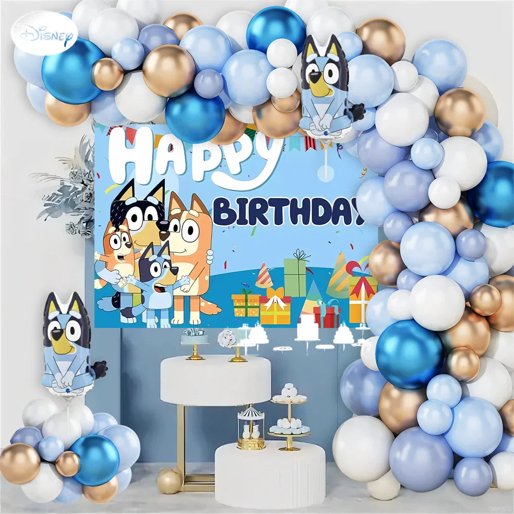 Bluey Birthday Party Decorations Balloon Garland Kit with Bluey Foil