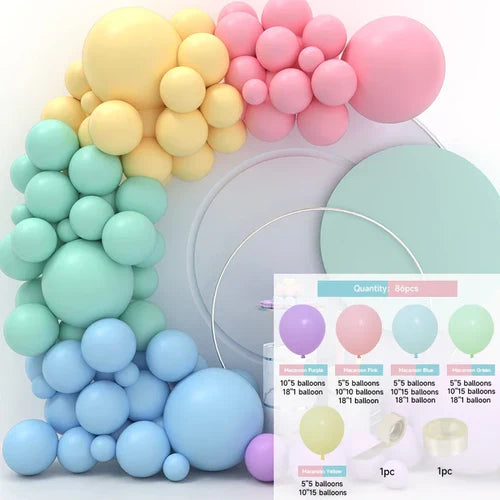 Colorful Rainbow Balloon Garland Arch Kit Multicolor Latex Ballons