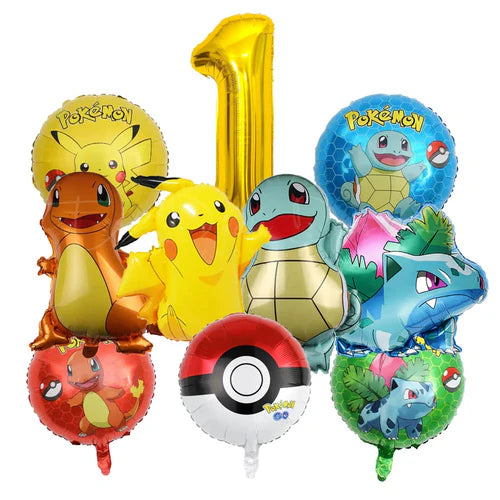 1Set Cartoon Party Balloon jump Pikachu Little Fire Dragon Jenny