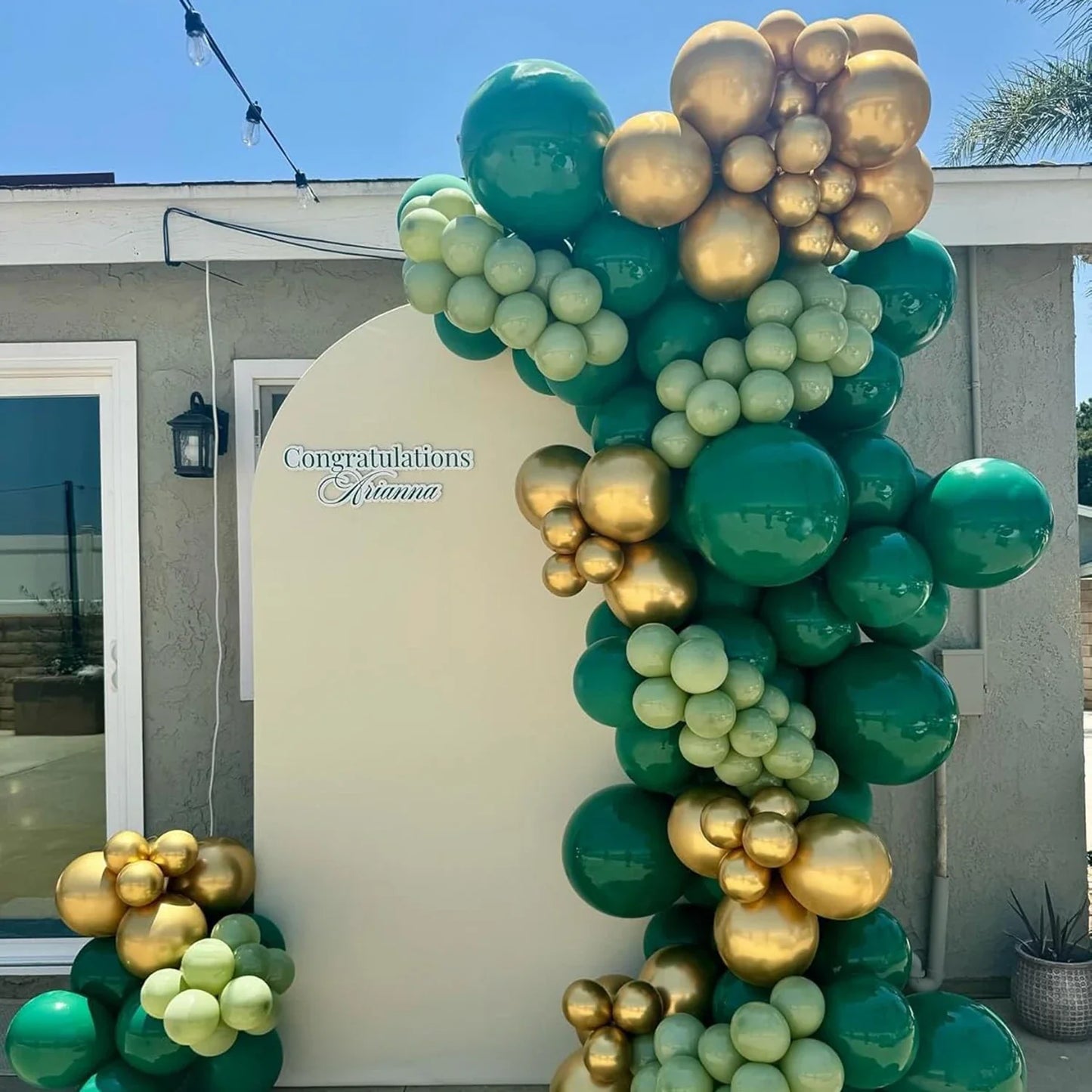 99pcs Balloons Garland Arch Kit with Green Gold Balloons for