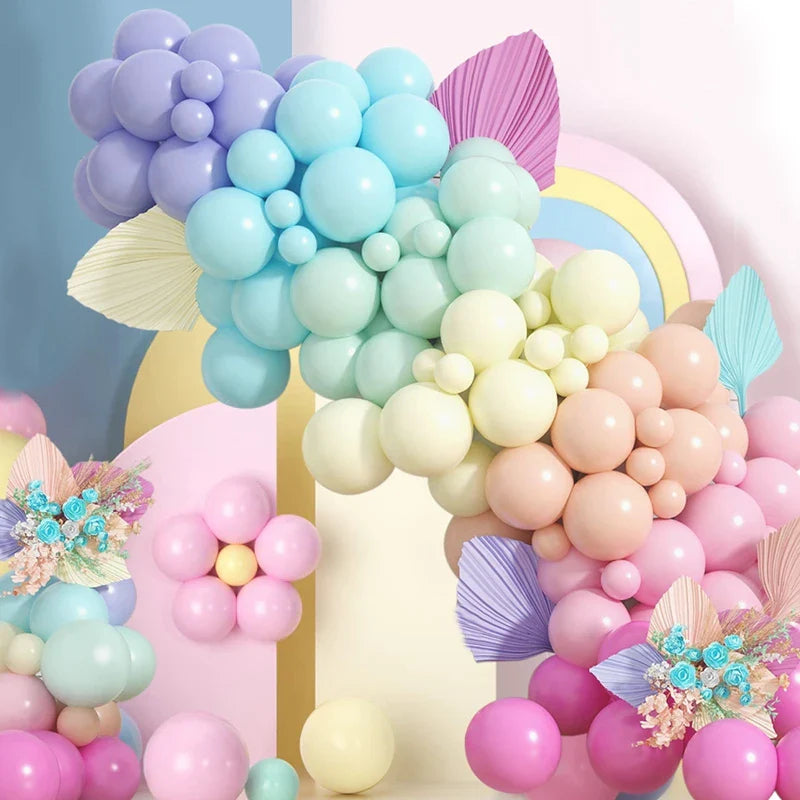 107pcs Macaron Color Balloon Garland Arch Kit Wedding Birthday Party