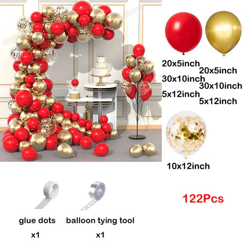 Red Balloon Garland Arch Kit Black Red Confetti Balloons Wedding
