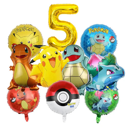 1Set Cartoon Party Balloon jump Pikachu Little Fire Dragon Jenny