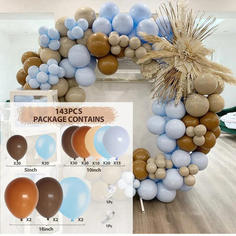 Apricot Coffee Brown Balloons Garland Arch Kit Wedding Birthday Party