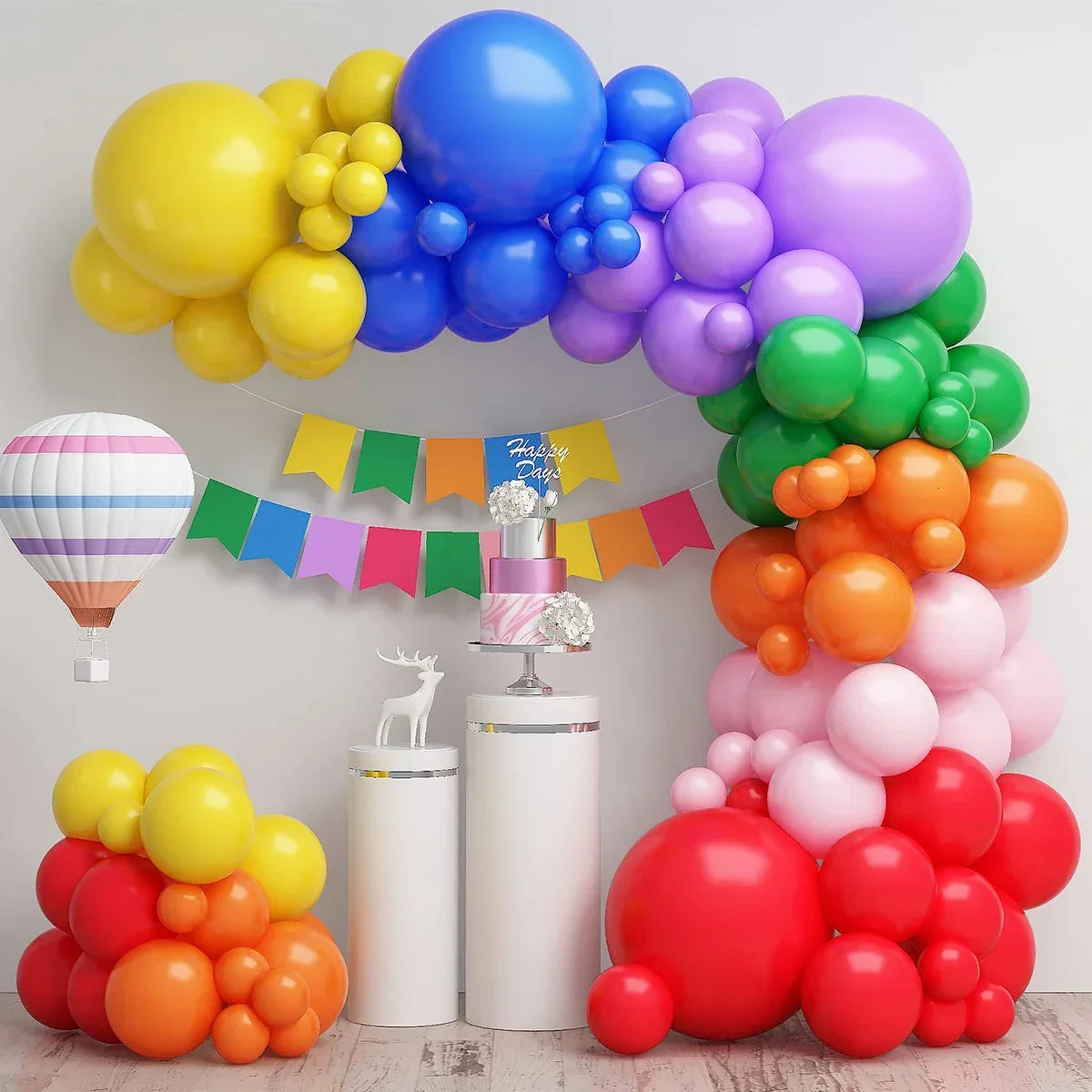 Colorful Rainbow Balloon Garland Arch Kit Multicolor Latex Ballons
