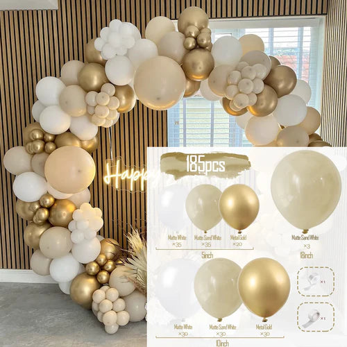 Apricot Coffee Brown Balloons Garland Arch Kit Wedding Birthday Party