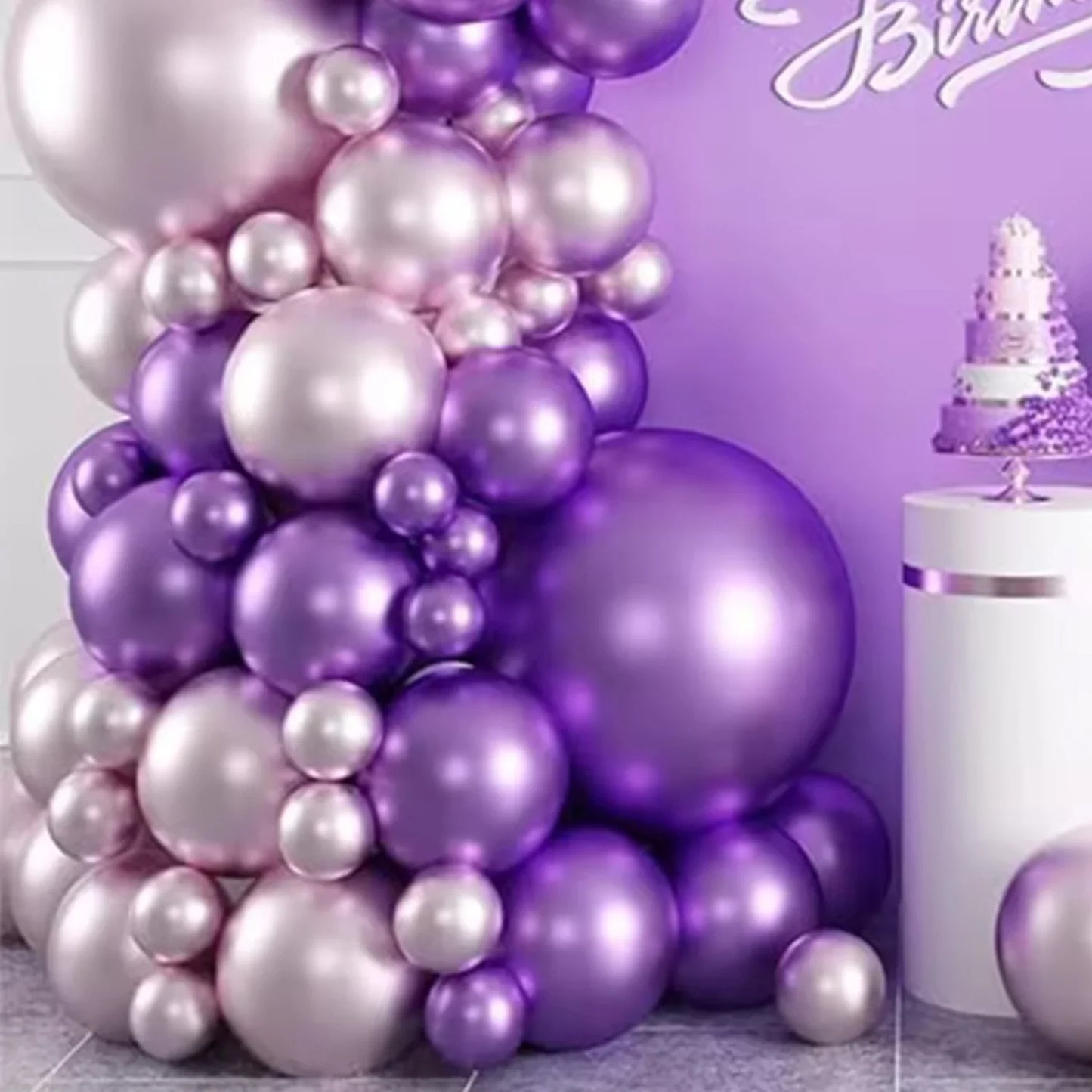 75pcs Metallic Pink Purple Balloon Garland Kit for Wedding Anniversary
