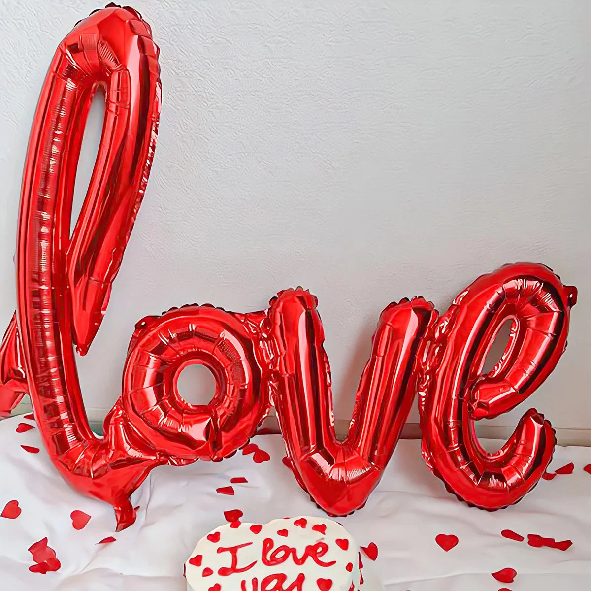 407pcs red "love" letter balloon set, 18-inch heart-shaped balloon
