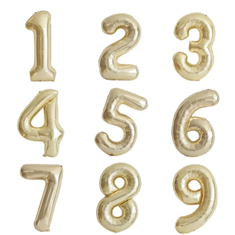 1PCS 40 inch large white gold light gold digital foil balloon for