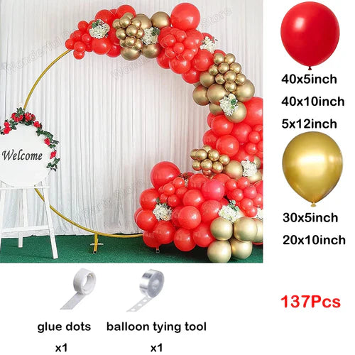 Red Balloon Garland Arch Kit Black Red Confetti Balloons Wedding