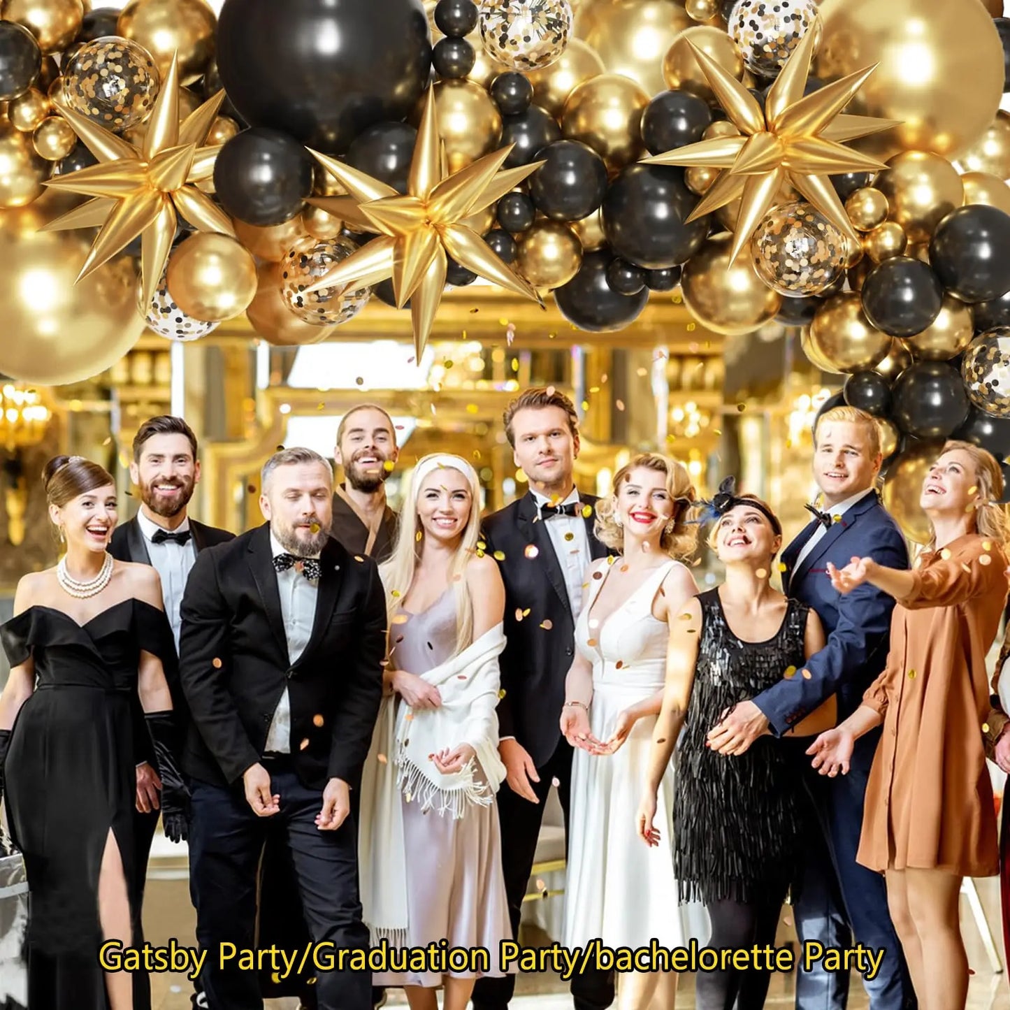 137pcs Black and Gold Balloons Garland Arch Kit, for Birthday Party