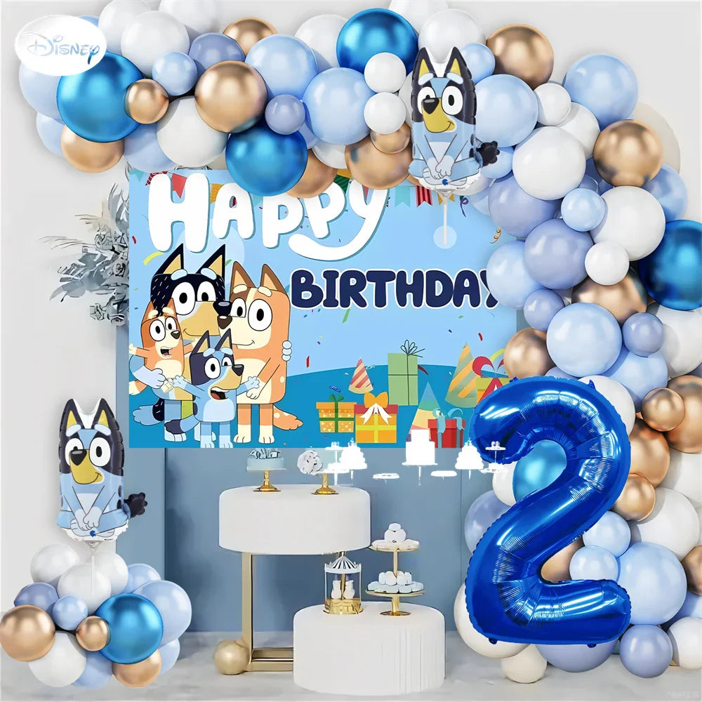 Bluey Birthday Party Decorations Balloon Garland Kit with Bluey Foil