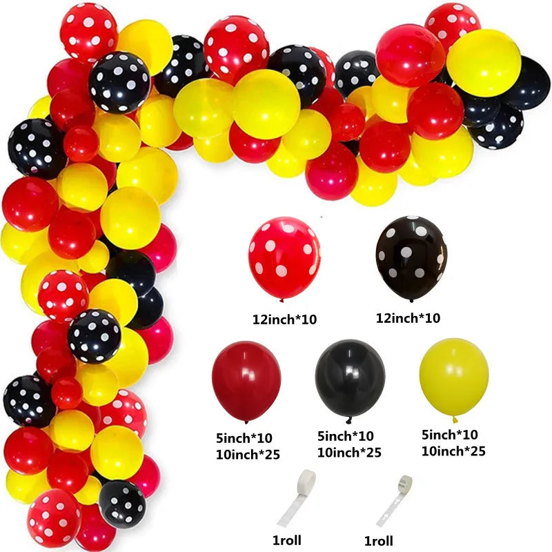 Red Black Yellow Balloon Garland Arch Kit Birthday Party Ball Supplies