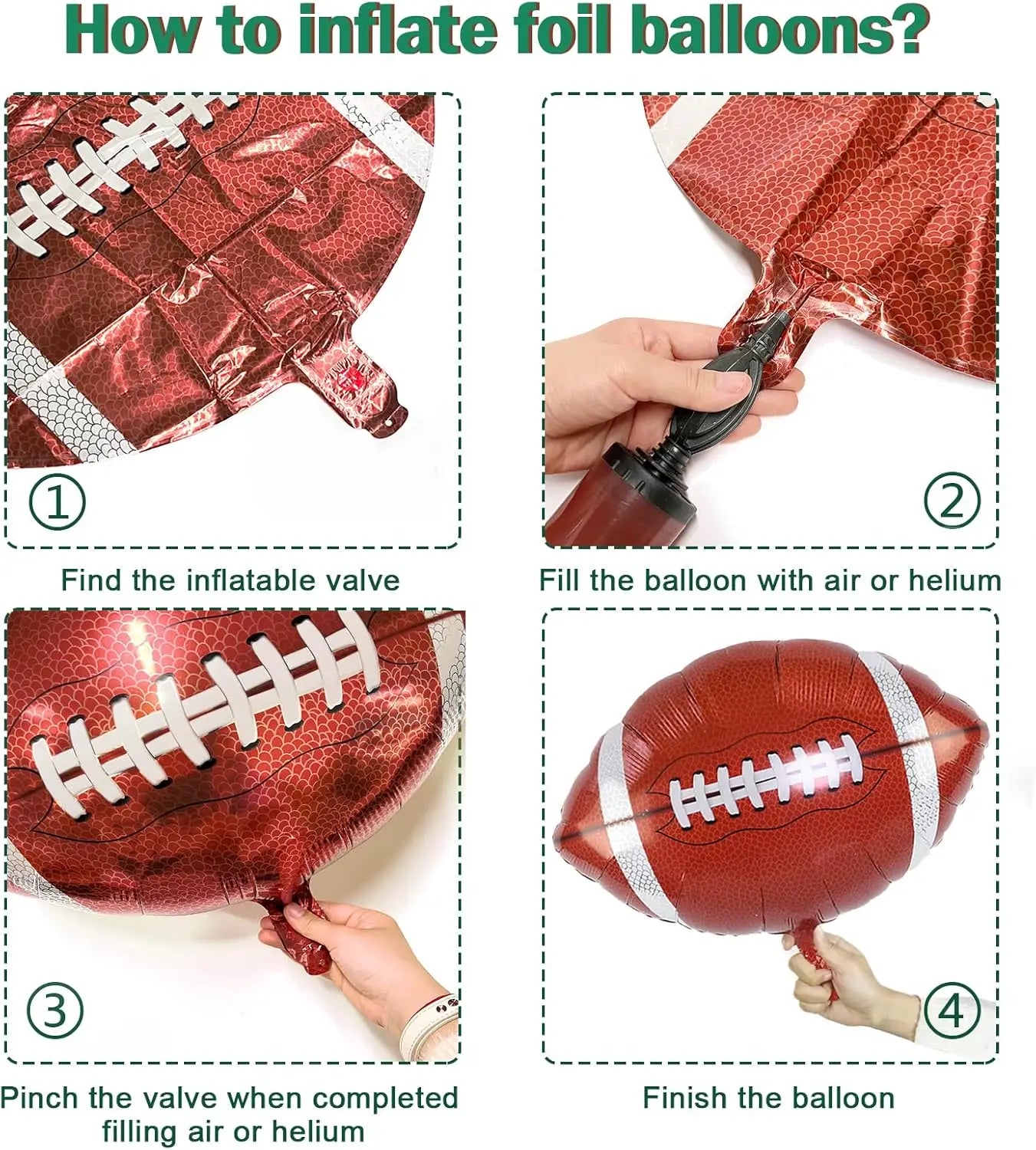 112-Piece Rugby-Themed Balloon Arch Garland Set, White, Sand Green,