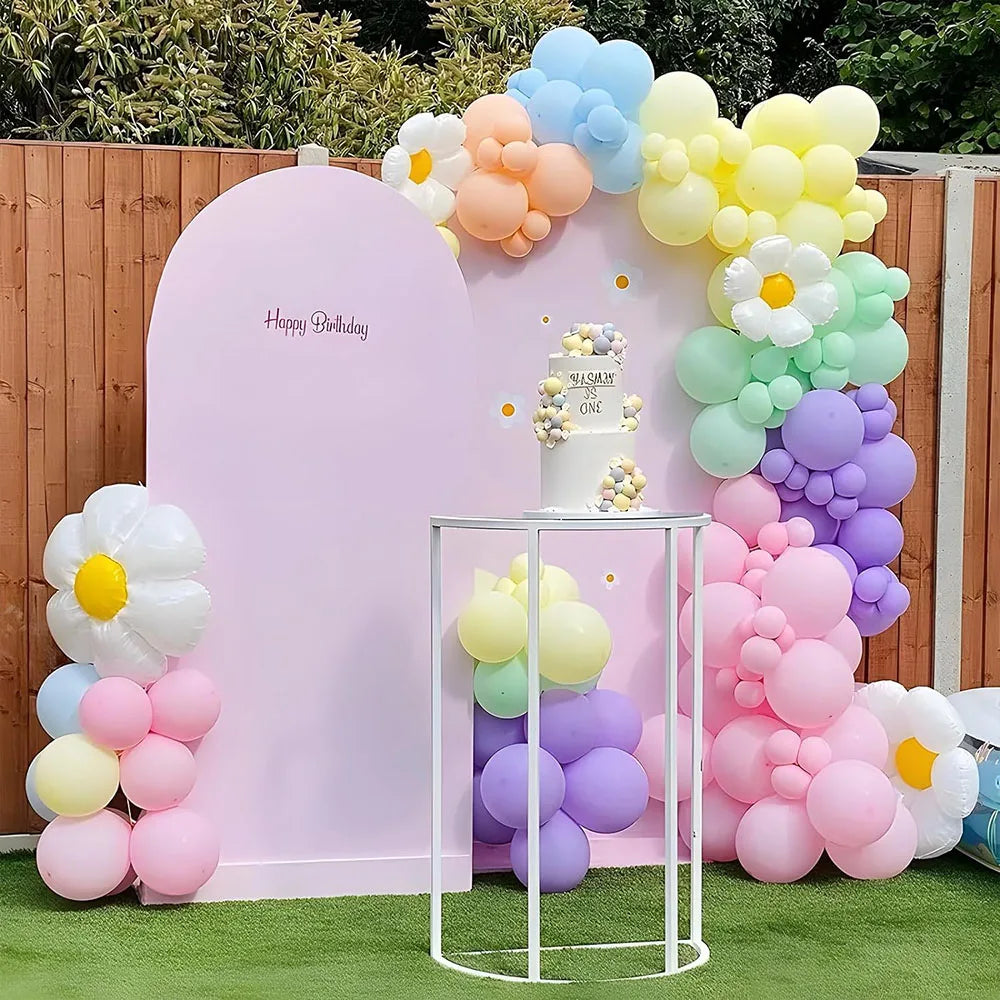 Daisy Balloon Garland Arch Set 136 Pieces White Fashionable Flowers