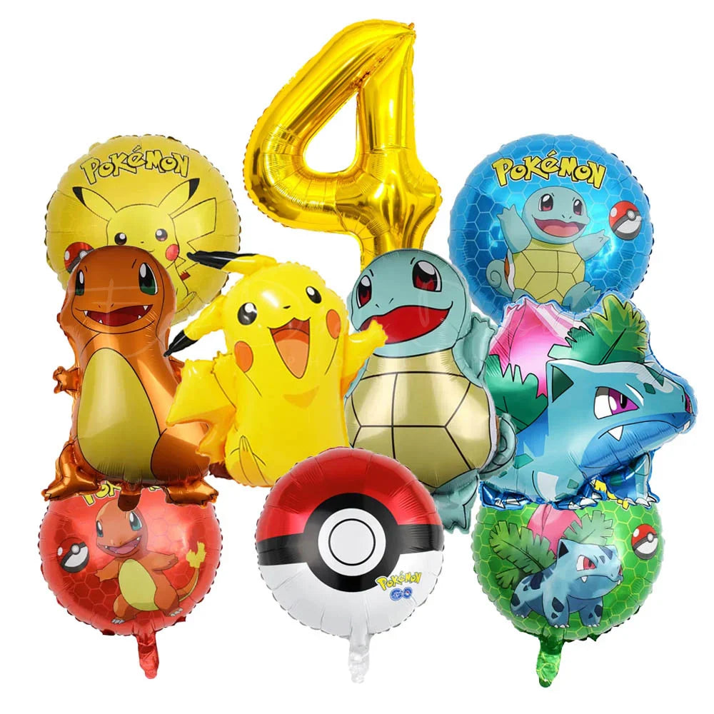 1Set Cartoon Party Balloon jump Pikachu Little Fire Dragon Jenny