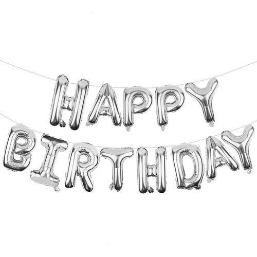 13pcs Birthday Balloon Rose Gold Color Foil Letter Balloons set Happy