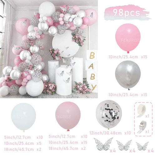Balloon Garland Arch Kit Birthday Party Decoration Girl Birthday Foil