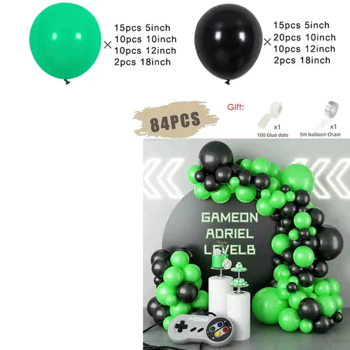 Black and Gold Balloons Garland Arch Kit with Starburst Foil Balloons