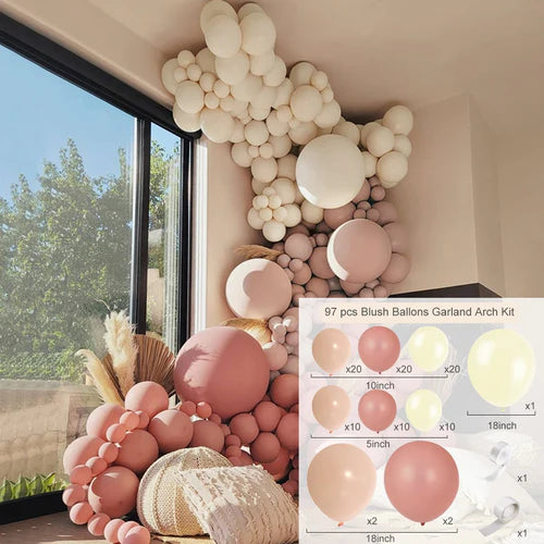 Apricot Coffee Brown Balloons Garland Arch Kit Wedding Birthday Party