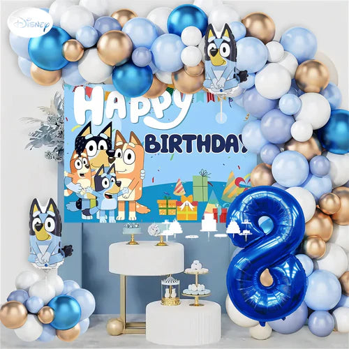 Bluey Birthday Party Decorations Balloon Garland Kit with Bluey Foil