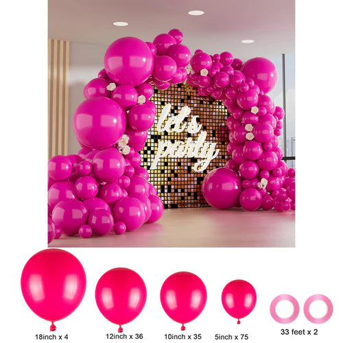 150 different sizes of balloon sets, 4 sizes of party balloon garland