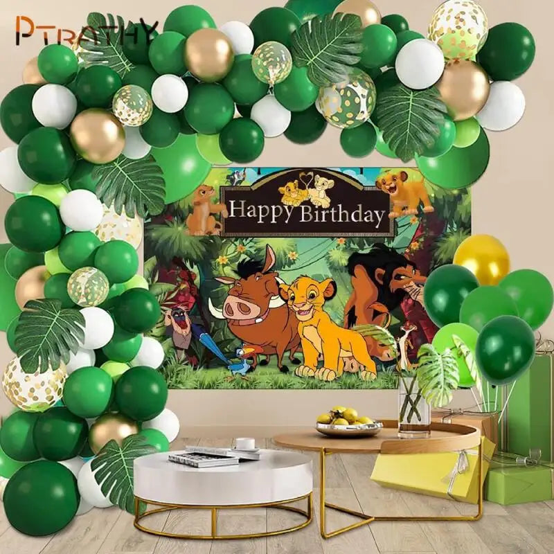 108Pcs Lion King Balloons Arch Garland Kit Latex Balloons Supplies The