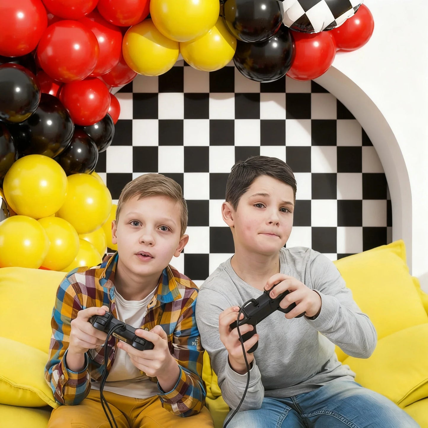 Race Car Balloon Garland Arch Kit  - Cars Wheels Balloons for Two Fast