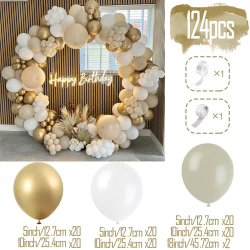 Apricot Coffee Brown Balloons Garland Arch Kit Wedding Birthday Party
