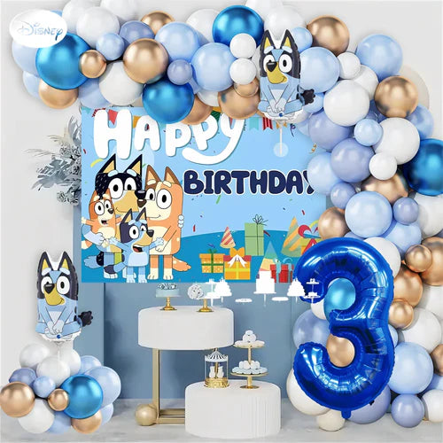 Bluey Birthday Party Decorations Balloon Garland Kit with Bluey Foil
