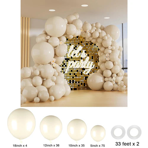 150 different sizes of balloon sets, 4 sizes of party balloon garland
