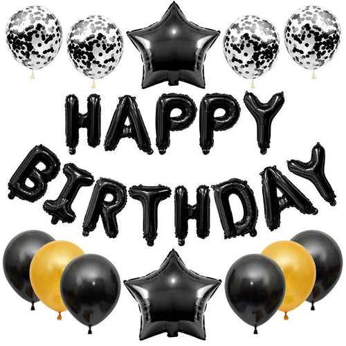 25pcs/set Happy Birthday Balloons Set Foil Letter Balloon Garland