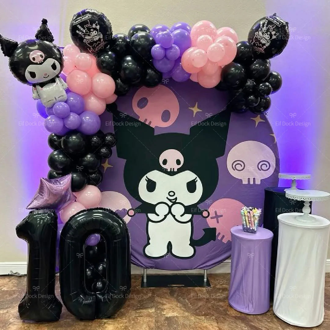 94PCS Kuromi Themed Balloons Garland Arch Kit for Girl Birthday Party