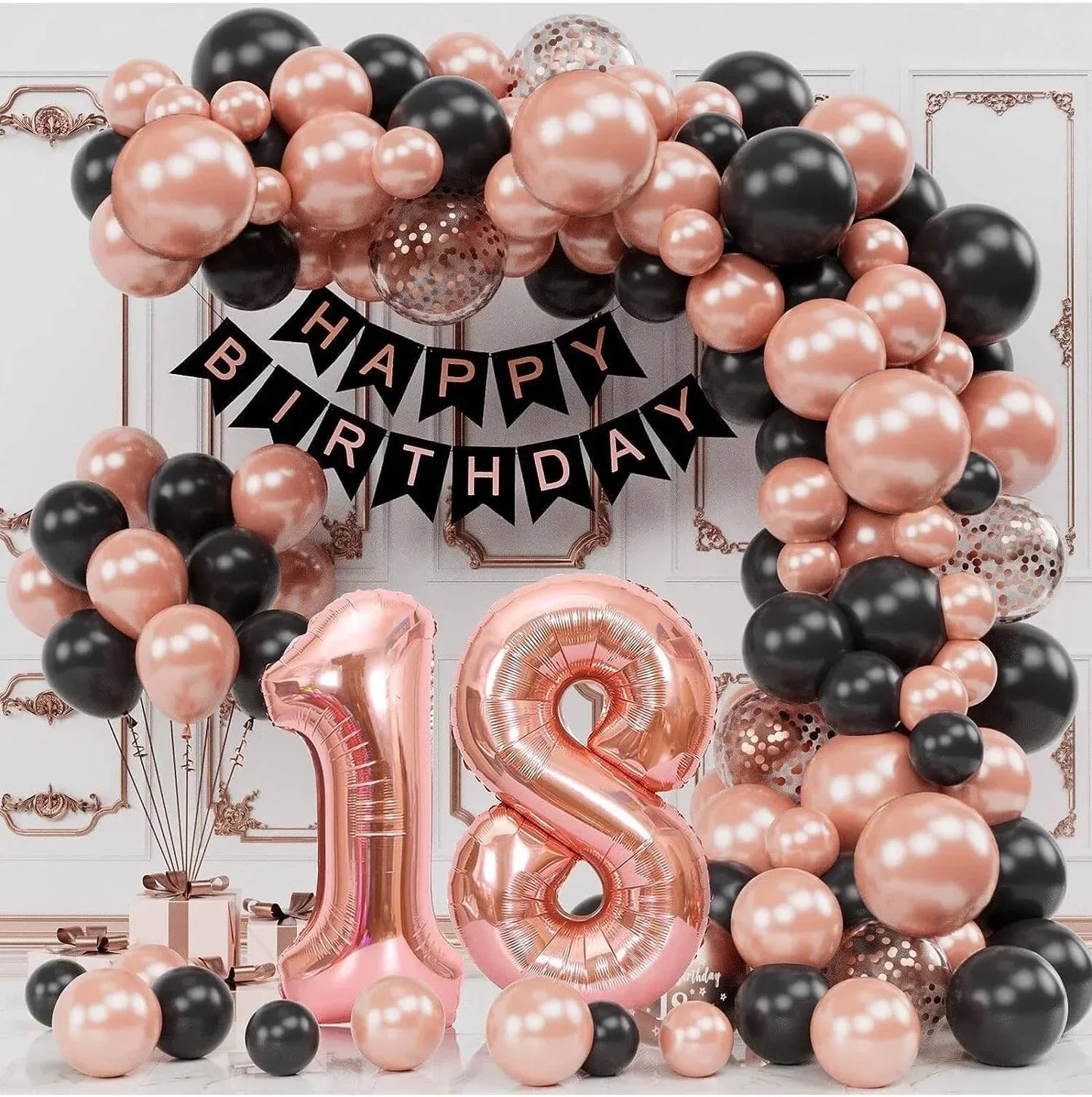 99pcs Rose Gold 18th Birthday Party Decoration ,18th Birthday Balloons