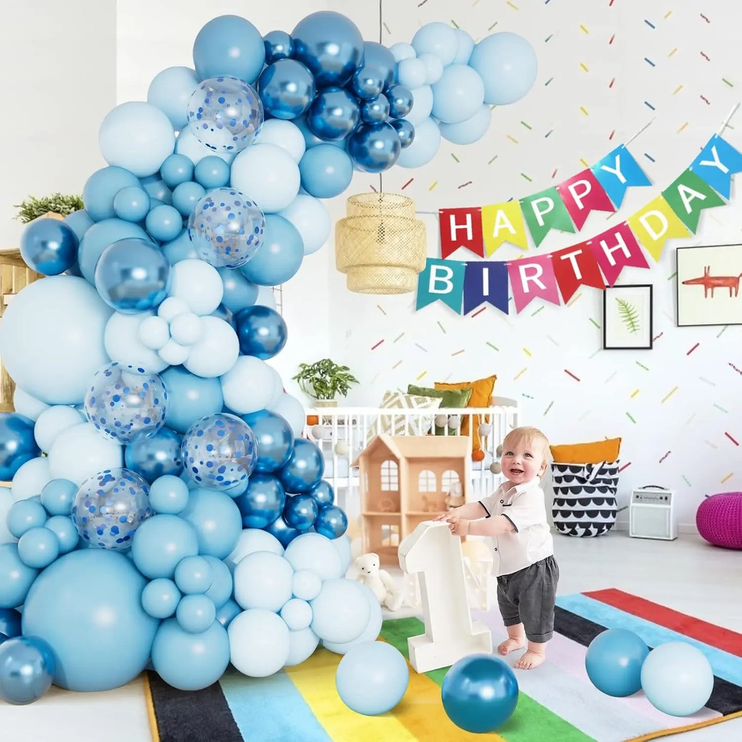 Blue Balloons Garland Arch Kit Birthday Party Decoration Kids Boy