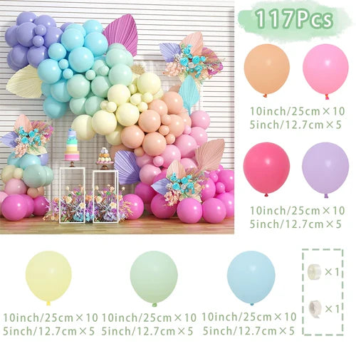 107pcs Macaron Color Balloon Garland Arch Kit Wedding Birthday Party