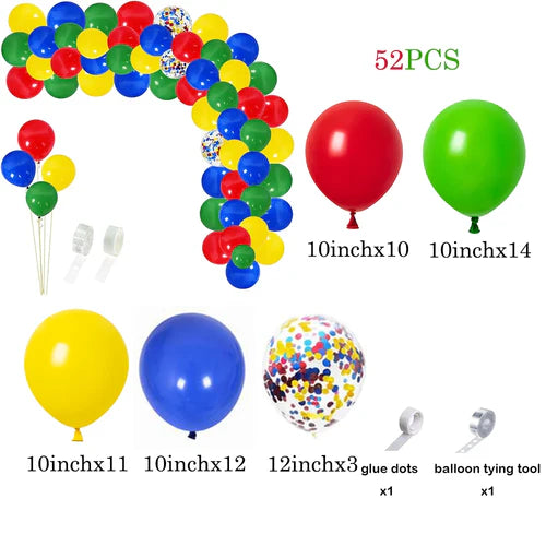 Red Green Christmas Balloons Garland Arch Kit Blue Yellow Ballon Set