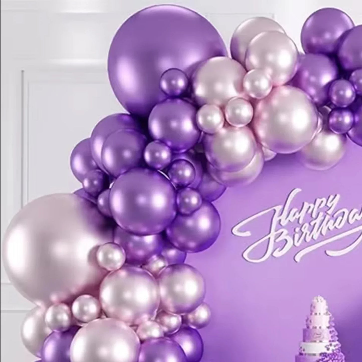 75pcs Metallic Pink Purple Balloon Garland Kit for Wedding Anniversary