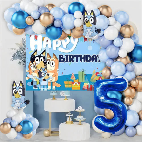 Bluey Birthday Party Decorations Balloon Garland Kit with Bluey Foil