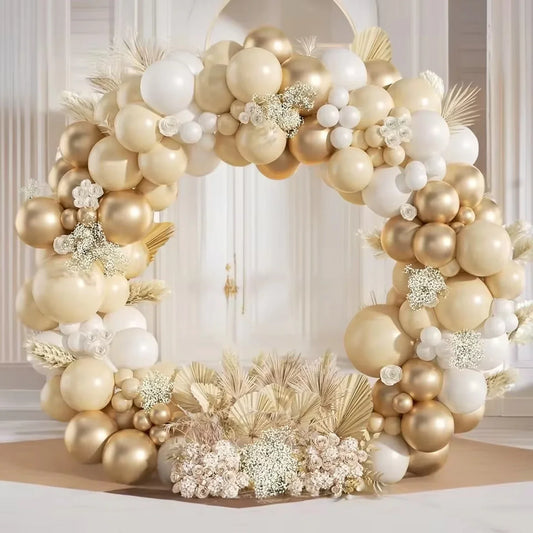 110Pcs Sand White and Gold Balloon Garland Arch Kit for Bridal Wedding