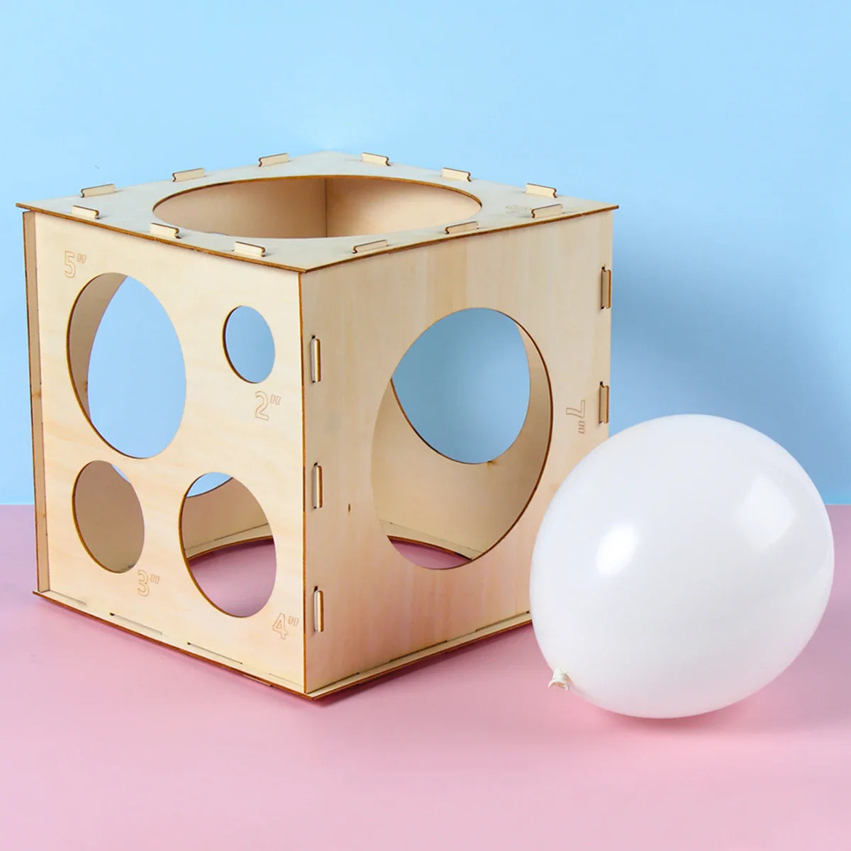 30cm Wood Balloon Sizer Cube Box Balloons Measuring box For Birthday