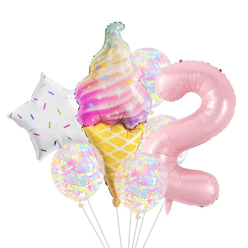 CandyDonut Ice Cream Macaron Colorful Foil Balloon Garland Arch Kit