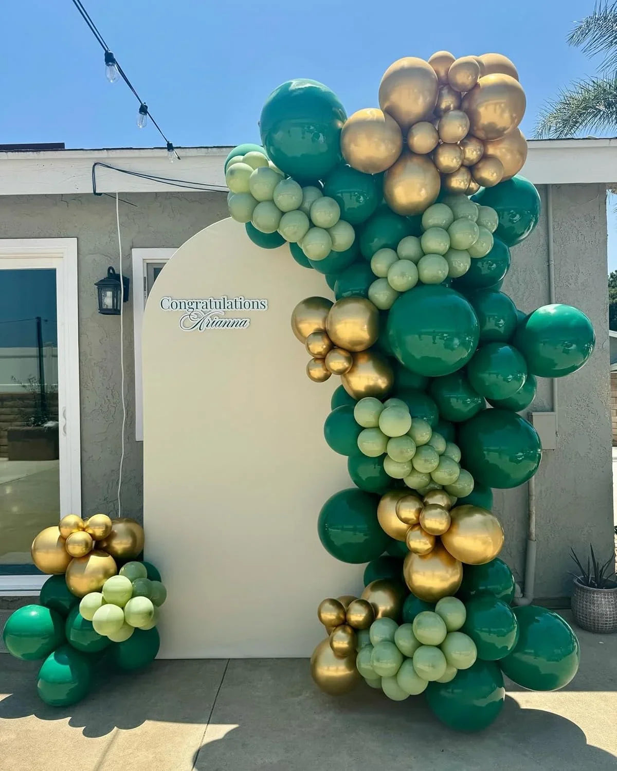 99 pcs Balloons Garland Arch Kit with Green Gold Balloons for Spring