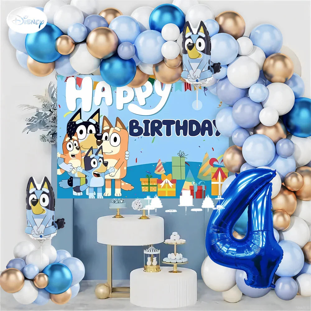 Bluey Birthday Party Decorations Balloon Garland Kit with Bluey Foil