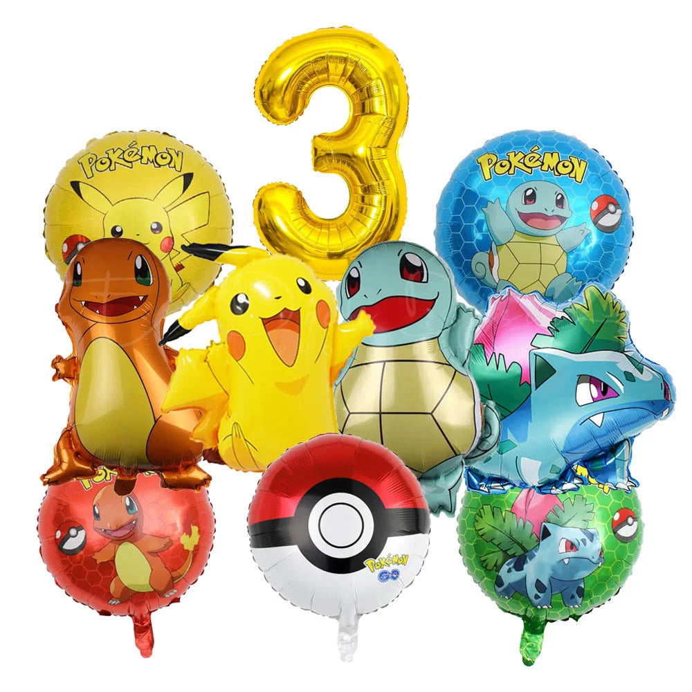 1Set Cartoon Party Balloon jump Pikachu Little Fire Dragon Jenny