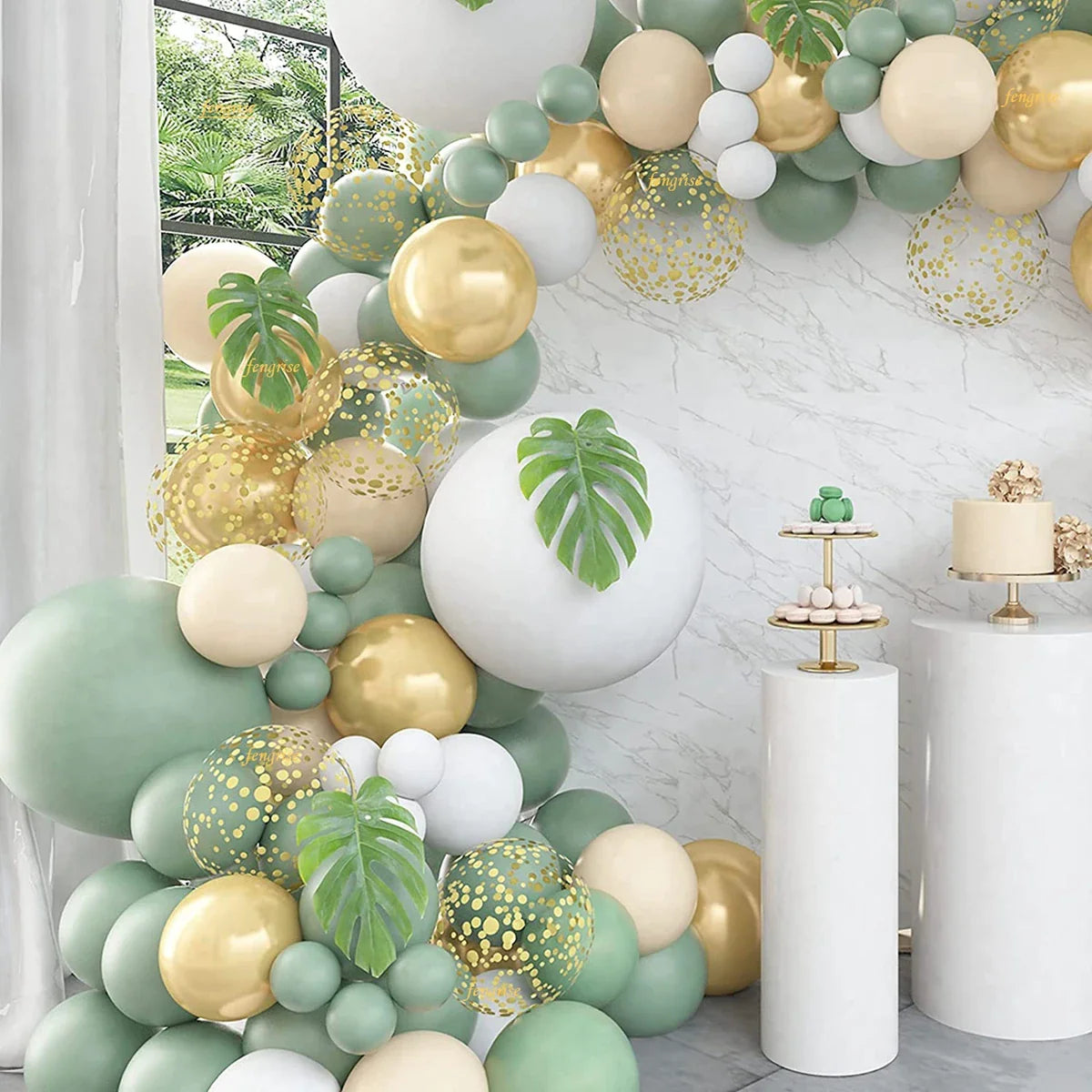 Green Balloon Garland Arch Kit Jungle Safari Party Baloon Birthday