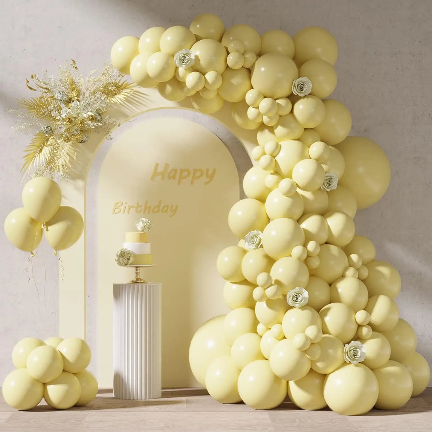 96pcs Pastel Blue/Pink/Yellow/Purple Balloons Set (18/12/10/5 In) for