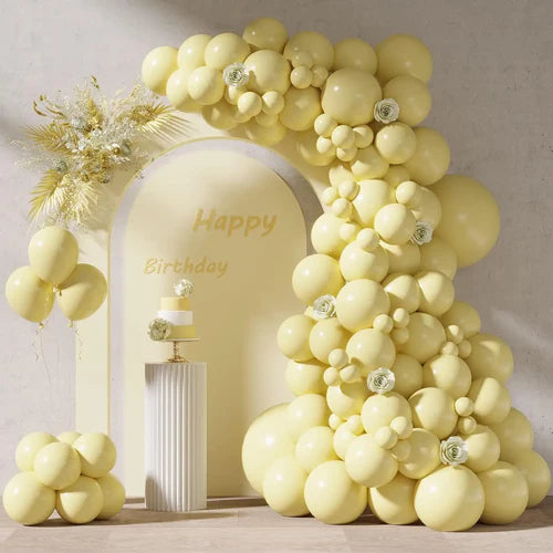 96pcs Pastel Blue/Pink/Yellow/Purple Balloons Set (18/12/10/5 In) for