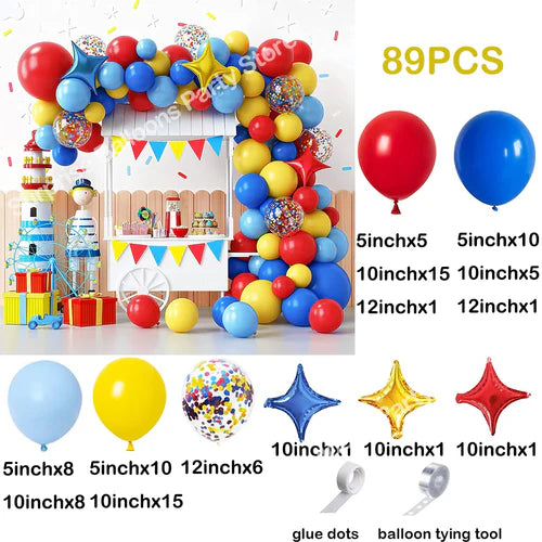 Red Green Christmas Balloons Garland Arch Kit Blue Yellow Ballon Set