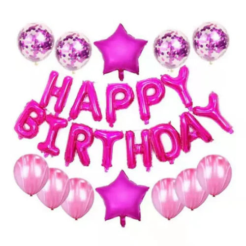 25pcs/set Happy Birthday Balloons Set Foil Letter Balloon Garland